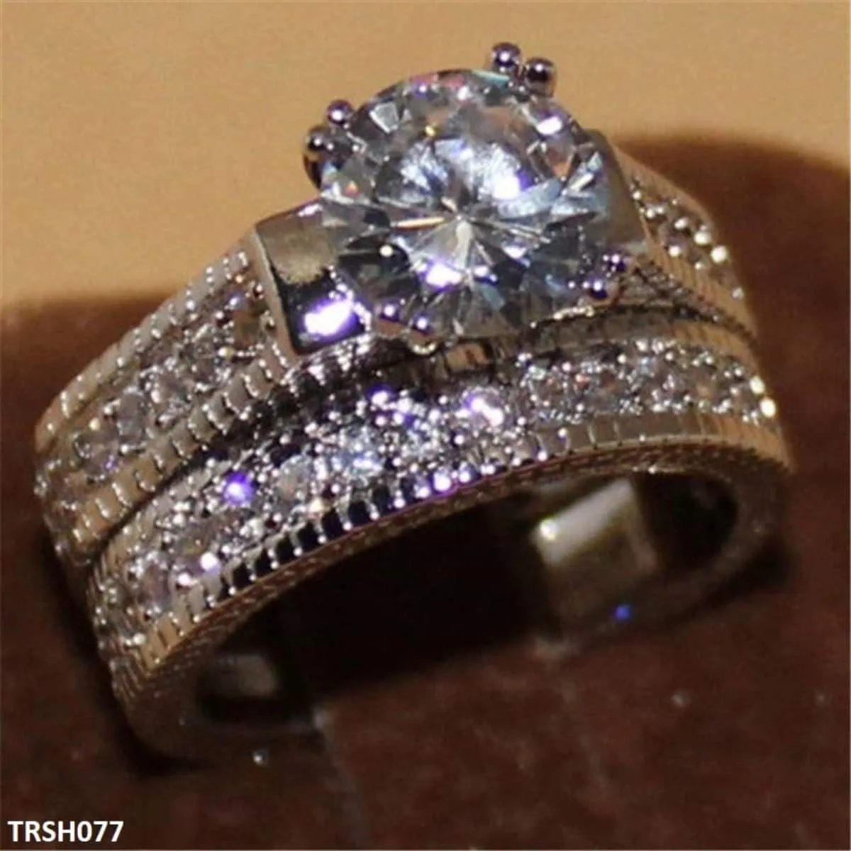 Zirconia Victorian Couple Ring