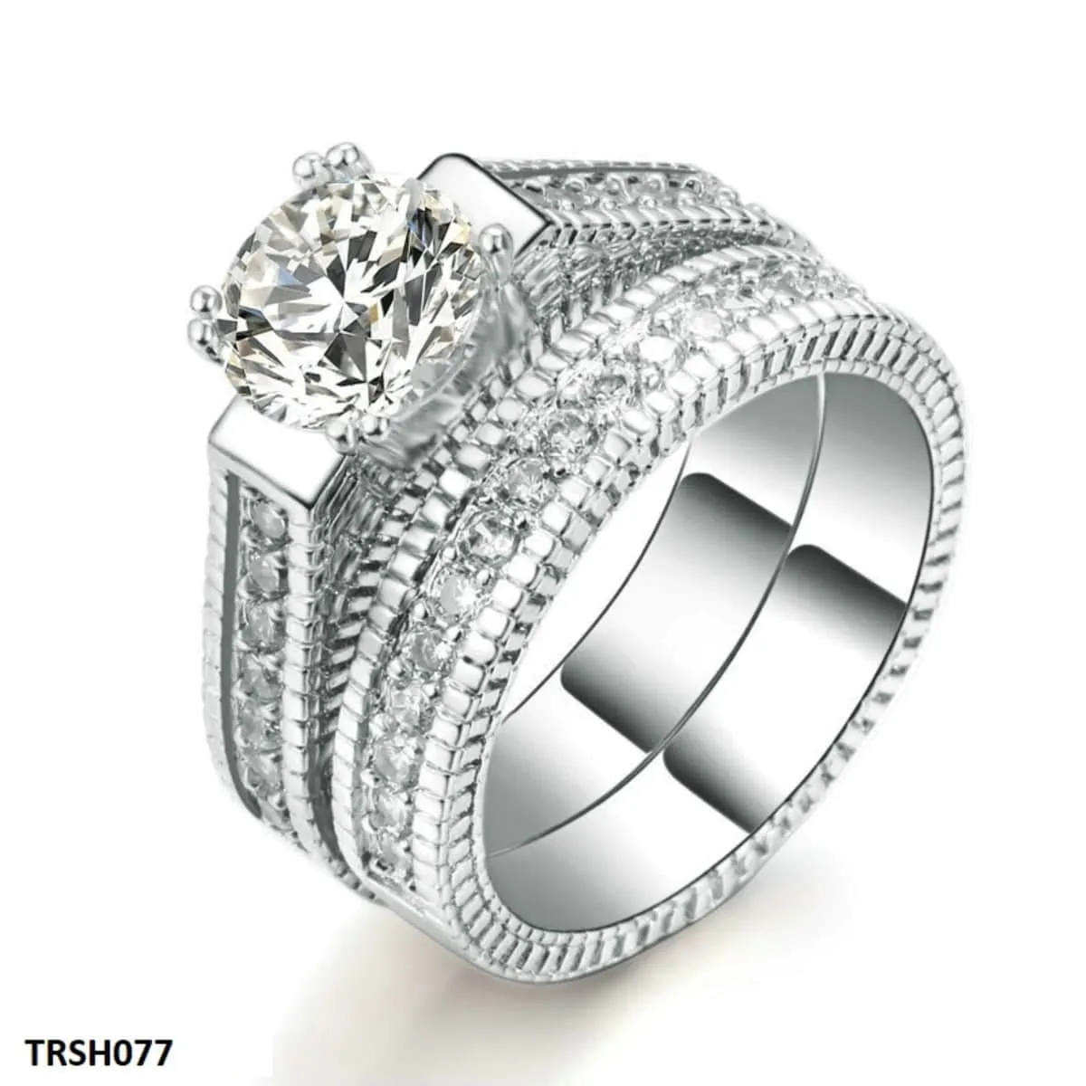 Zirconia Victorian Couple Ring